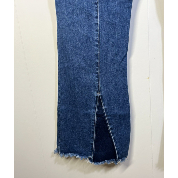 Kancan Flare High Rise Back Seam Jeans Plus Size 20 Medium Wash Raw Hem - Picture 8 of 13